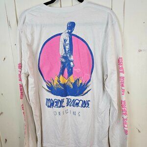 Imagine Dragons Origins Long Sleeve Band Tee White Graphic Shirt Size XL